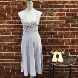 H & M Striped Chambray Halter Dress Size 6